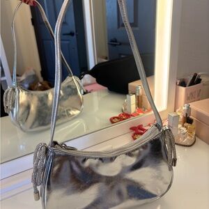 Silver Women's Shoulder Bag